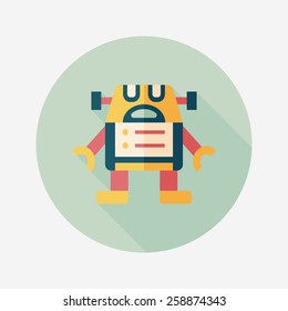 robot flat icon with long shadow,eps10