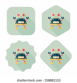 robot flat icon with long shadow,eps10