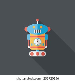robot flat icon with long shadow,eps10