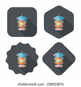 robot flat icon with long shadow,eps10