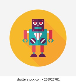 robot flat icon with long shadow,eps10