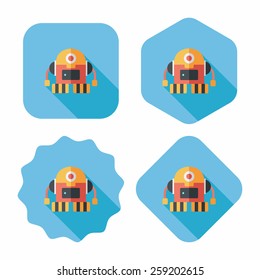 robot flat icon with long shadow,eps10