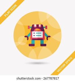 robot flat icon with long shadow,eps10