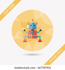 robot flat icon with long shadow,eps10