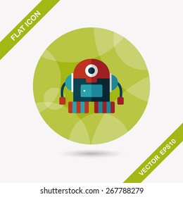 robot flat icon with long shadow,eps10