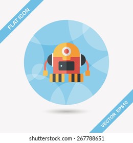 robot flat icon with long shadow,eps10