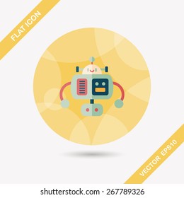 robot flat icon with long shadow,eps10