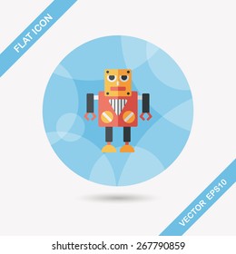 robot flat icon with long shadow,eps10
