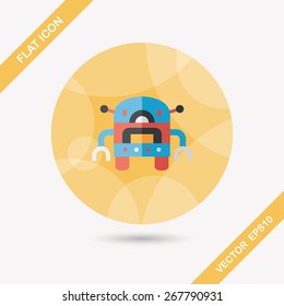 robot flat icon with long shadow,eps10
