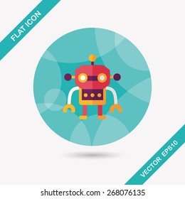 robot flat icon with long shadow,eps10