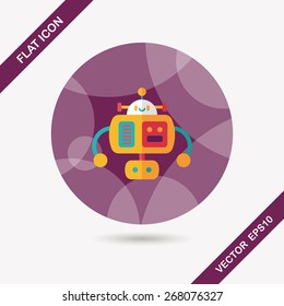 robot flat icon with long shadow,eps10