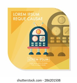 robot flat icon with long shadow,eps10