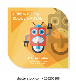 robot flat icon with long shadow,eps10