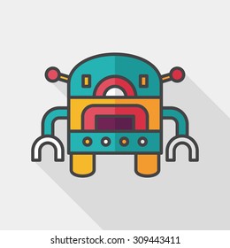 robot flat icon with long shadow,eps10