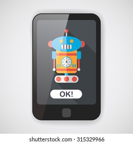 robot flat icon with long shadow,eps10