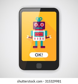 robot flat icon with long shadow,eps10