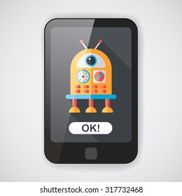 robot flat icon with long shadow,eps10