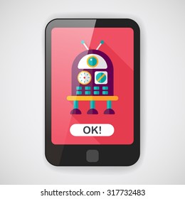 robot flat icon with long shadow,eps10