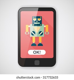 robot flat icon with long shadow,eps10