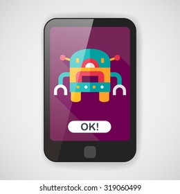 robot flat icon with long shadow,eps10