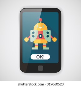 robot flat icon with long shadow,eps10