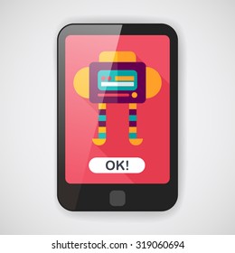 robot flat icon with long shadow,eps10