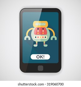 robot flat icon with long shadow,eps10