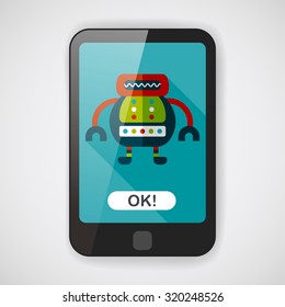 robot flat icon with long shadow,eps10