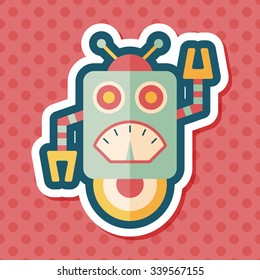 robot flat icon with long shadow,eps10