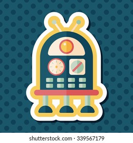 robot flat icon with long shadow,eps10