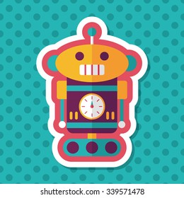 robot flat icon with long shadow,eps10