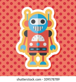 robot flat icon with long shadow,eps10