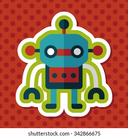 robot flat icon with long shadow,eps10