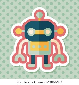 robot flat icon with long shadow,eps10