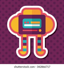 robot flat icon with long shadow,eps10