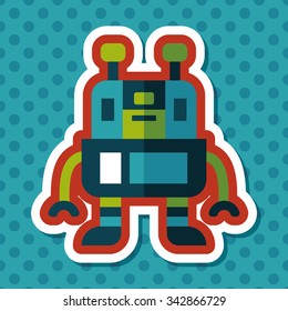 robot flat icon with long shadow,eps10