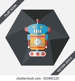 robot flat icon with long shadow,eps10