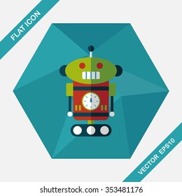 robot flat icon with long shadow,eps10