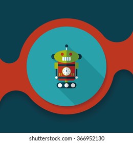 robot flat icon with long shadow,eps10