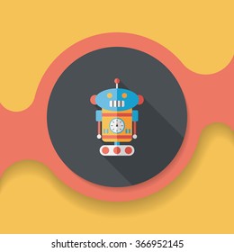 robot flat icon with long shadow,eps10