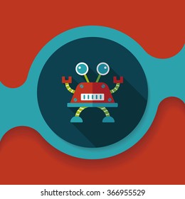 robot flat icon with long shadow,eps10