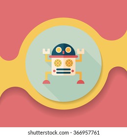 robot flat icon with long shadow,eps10