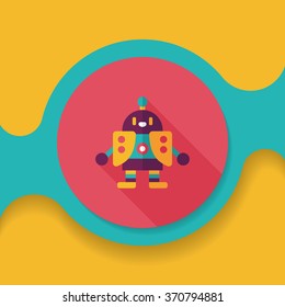 robot flat icon with long shadow,eps10