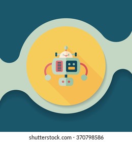 robot flat icon with long shadow,eps10