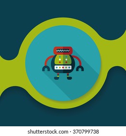 robot flat icon with long shadow,eps10