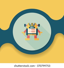 robot flat icon with long shadow,eps10