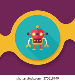robot flat icon with long shadow,eps10