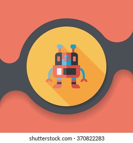 robot flat icon with long shadow,eps10