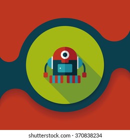 robot flat icon with long shadow,eps10