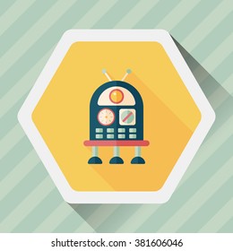 robot flat icon with long shadow,eps10